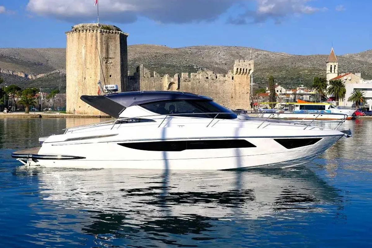 Exterior view of Focus 36, a Focus Power 36 Hard Top motor yacht at Grad Trogir, Croatia