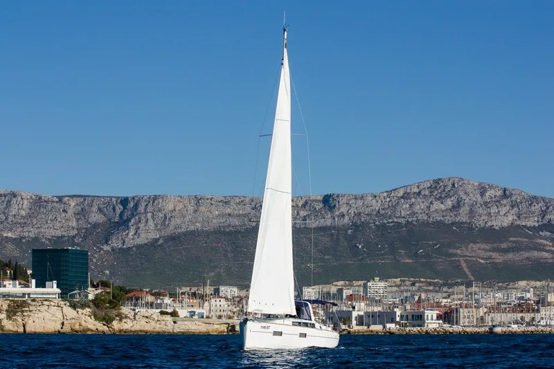 Exterior view of ARSEN, a Beneteau Oceanis 38 sailboat at Split, Croatia