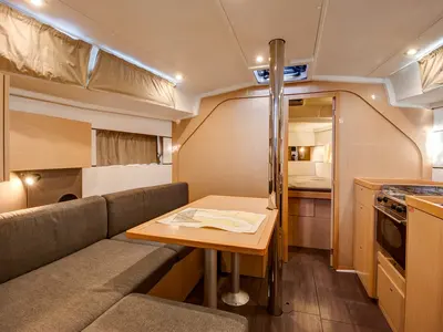 Salon of ARSEN, a Beneteau Oceanis 38 sailboat at Split, Croatia