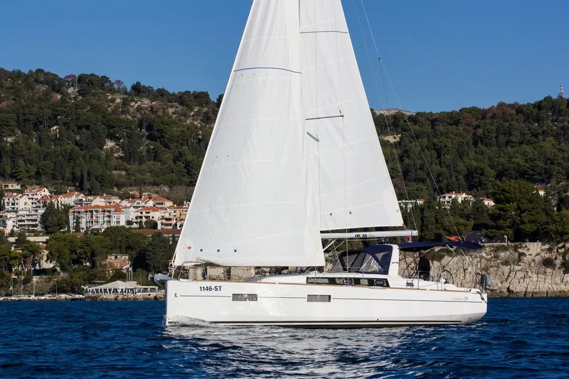 Exterior view of ARSEN, a Beneteau Oceanis 38 sailboat at Split, Croatia