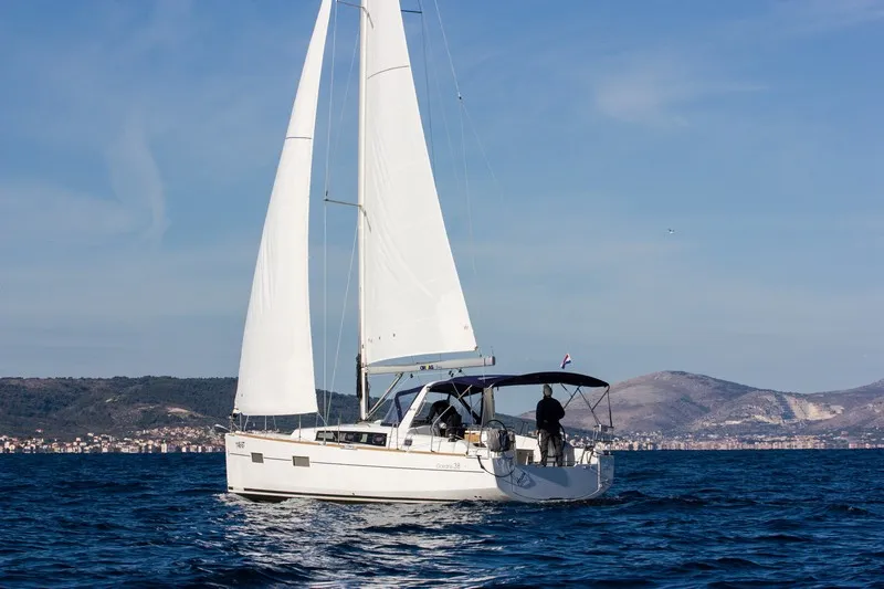 Exterior view of ARSEN, a Beneteau Oceanis 38 sailboat at Split, Croatia