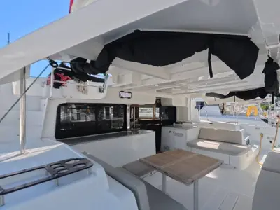 Shamwari, a Lagoon 46 catamaran at Ribishi, Saint Vincent and the Grenadines