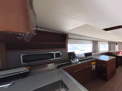 Galley of Shamwari, a Lagoon 46 catamaran at Ribishi, Saint Vincent and the Grenadines