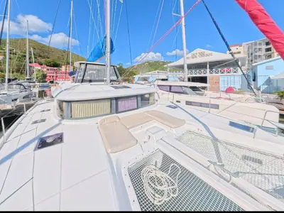 Shamwari, a Lagoon 46 catamaran at Ribishi, Saint Vincent and the Grenadines