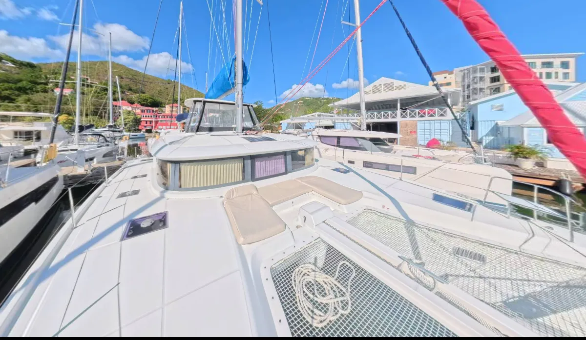 Shamwari, a Lagoon 46 catamaran at Ribishi, Saint Vincent and the Grenadines