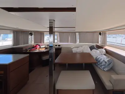Salon of Shamwari, a Lagoon 46 catamaran at Ribishi, Saint Vincent and the Grenadines