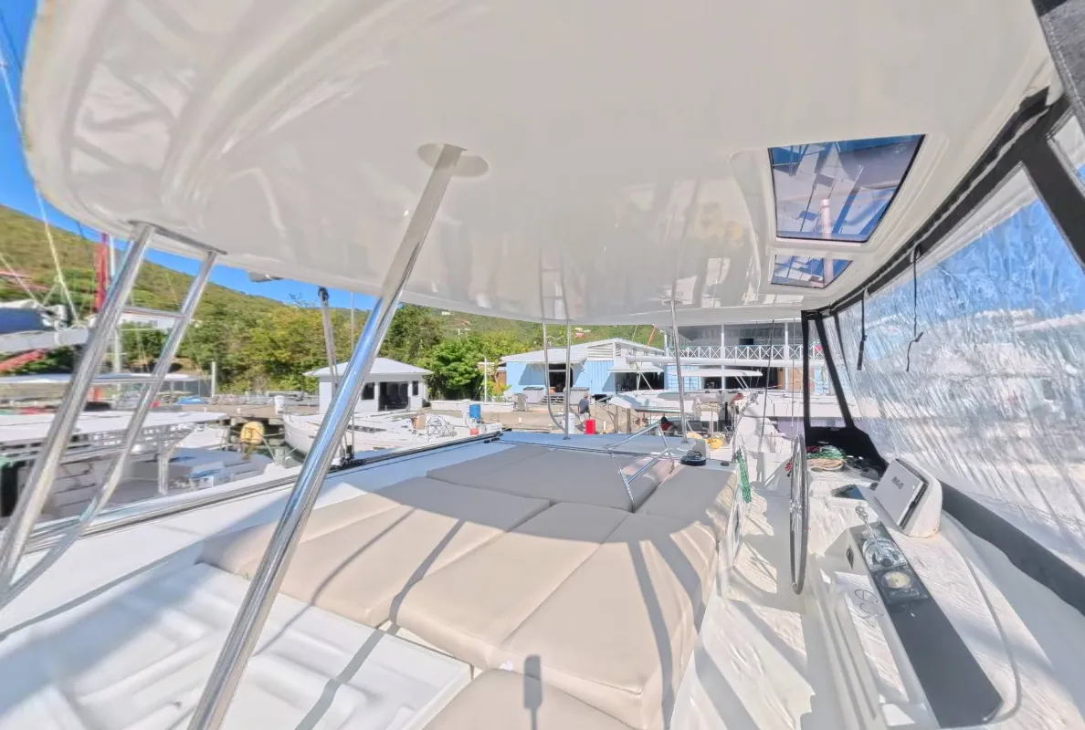 Shamwari, a Lagoon 46 catamaran at Ribishi, Saint Vincent and the Grenadines