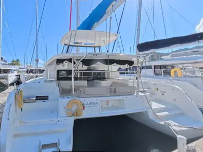 Shamwari, a Lagoon 46 catamaran at Ribishi, Saint Vincent and the Grenadines