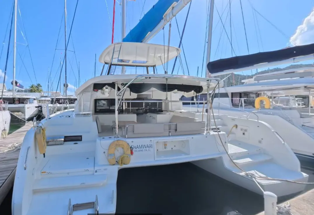 Shamwari, a Lagoon 46 catamaran at Ribishi, Saint Vincent and the Grenadines
