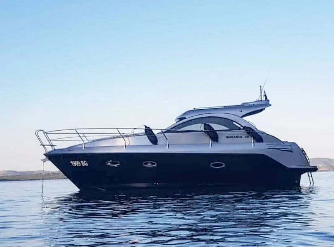 Exterior view of Max 1, a Grginić jahte Mirakul 30 motorboat at Općina Sukošan, Croatia
