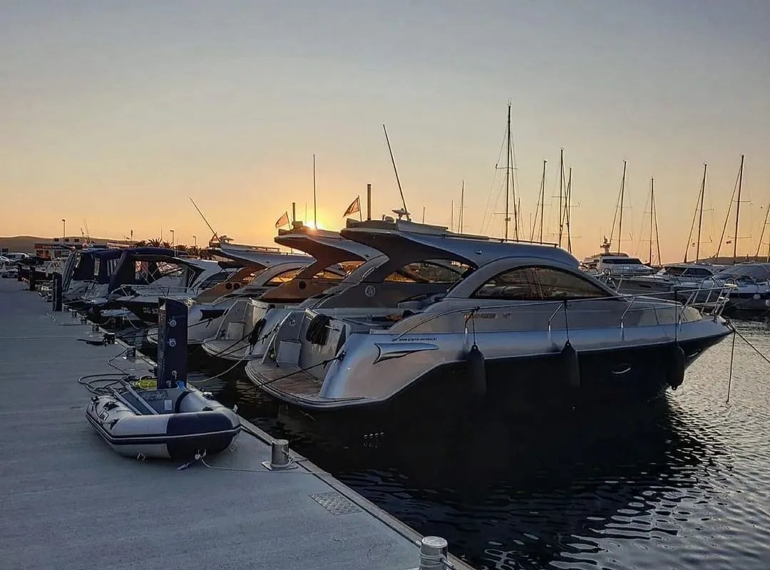 Exterior view of Max 1, a Grginić jahte Mirakul 30 motorboat at Općina Sukošan, Croatia