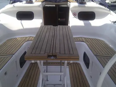 Deck of Mili Mili, a Elan 444 Impression sailboat at Zadar, Croatia