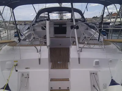 Cockpit of Mili Mili, a Elan 444 Impression sailboat at Zadar, Croatia