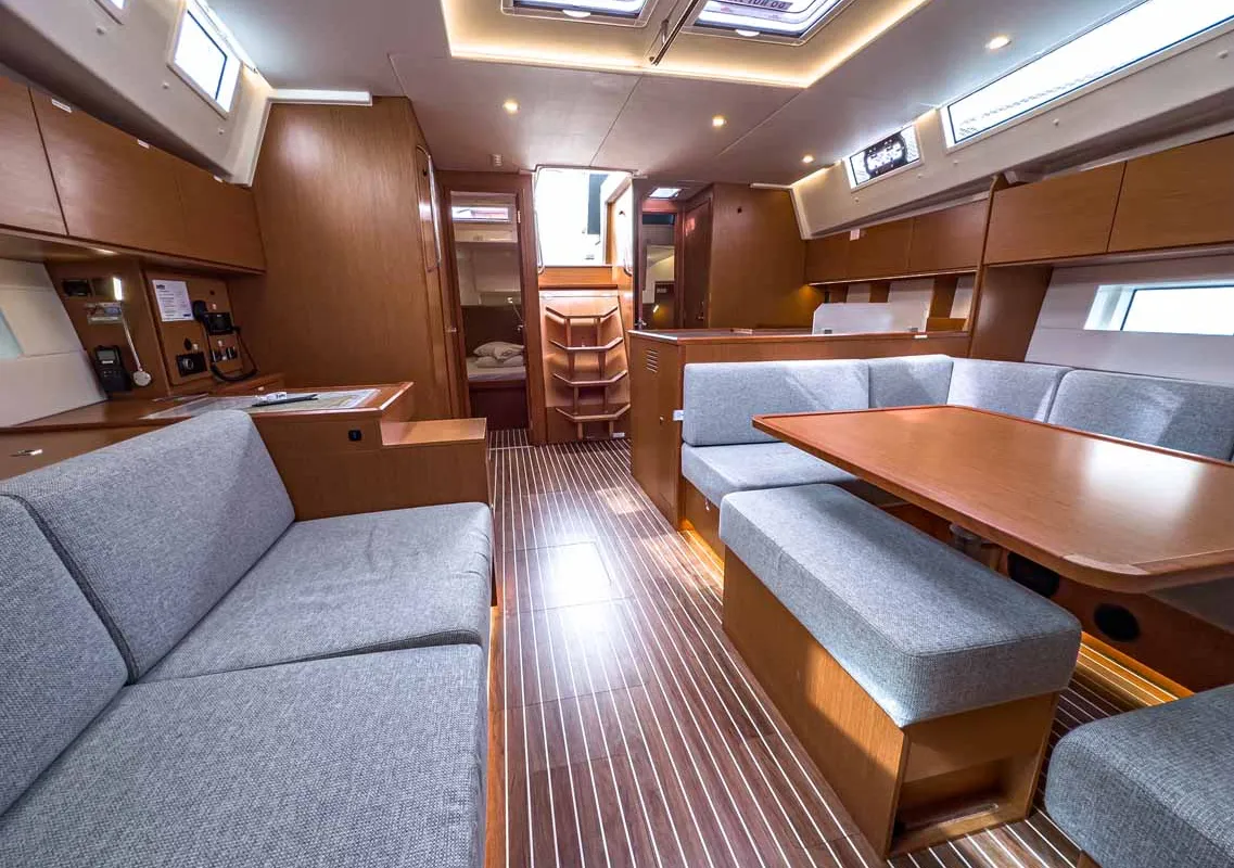 Salon of Topas, a Bavaria C50 Holiday sailboat at Grad Pula, Croatia