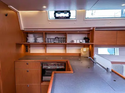 Galley of Topas, a Bavaria C50 Holiday sailboat at Grad Pula, Croatia
