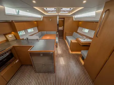 Salon of Topas, a Bavaria C50 Holiday sailboat at Grad Pula, Croatia