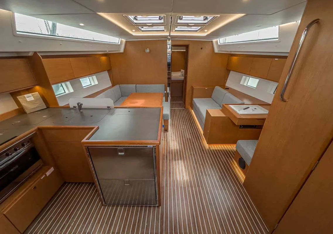 Salon of Topas, a Bavaria C50 Holiday sailboat at Grad Pula, Croatia