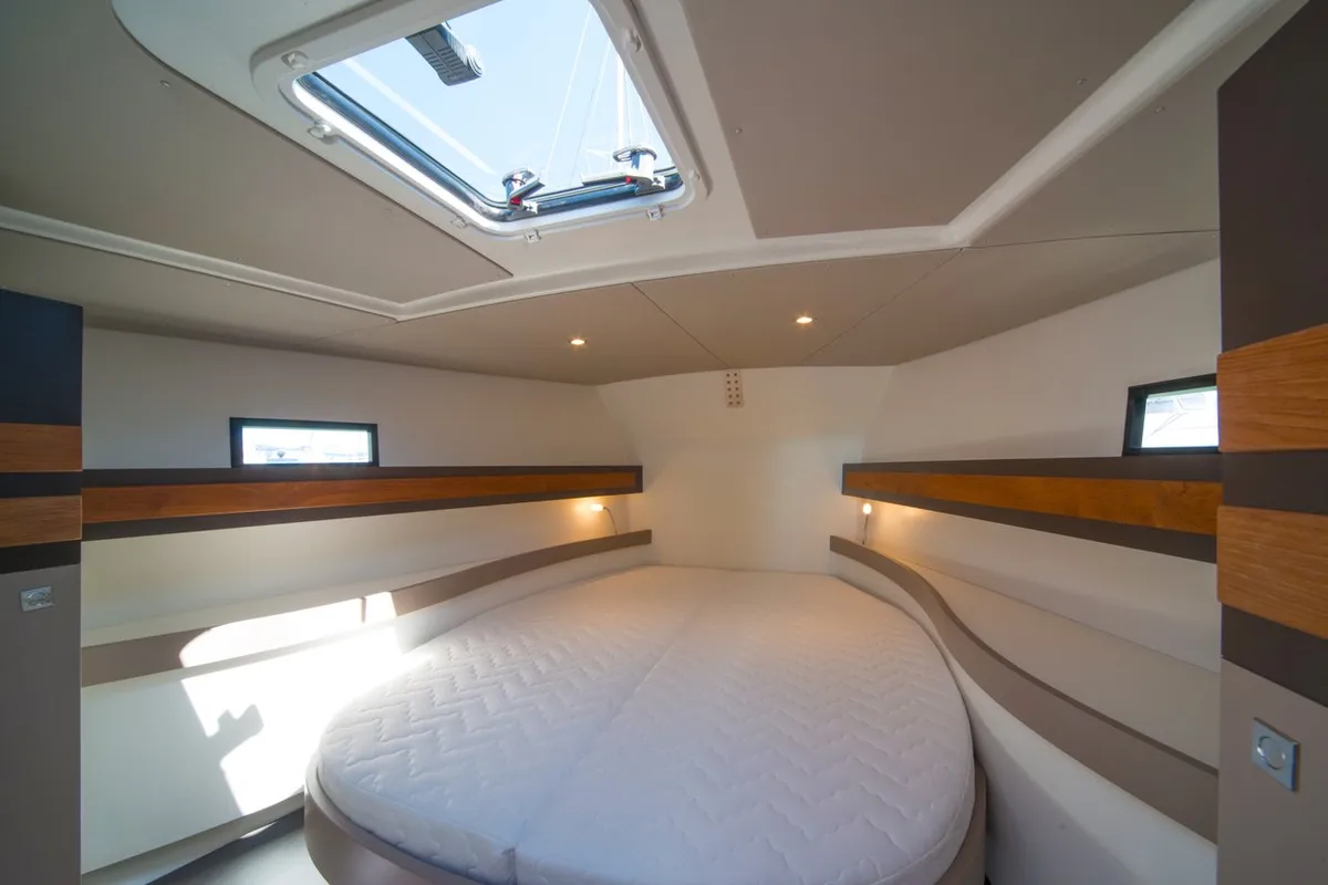 Cabin on Horizon, a RM 1260 sailboat at Antibes, France