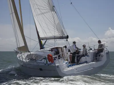 Exterior view of Horizon, a RM 1260 sailboat at Antibes, France