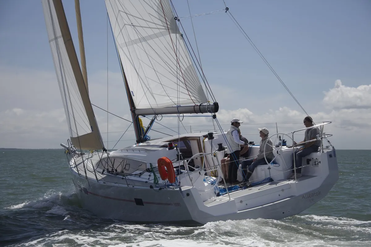 Exterior view of Horizon, a RM 1260 sailboat at Antibes, France