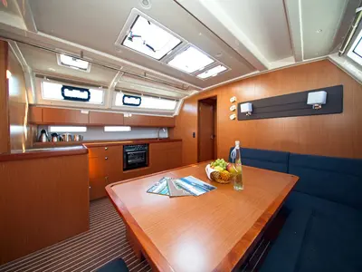 Galley of MH 83, a Bavaria Cruiser 46 sailboat at Murter, Croatia