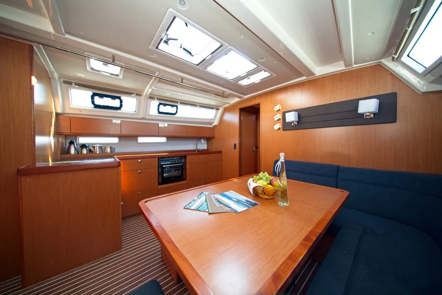 Galley of MH 83, a Bavaria Cruiser 46 sailboat at Murter, Croatia