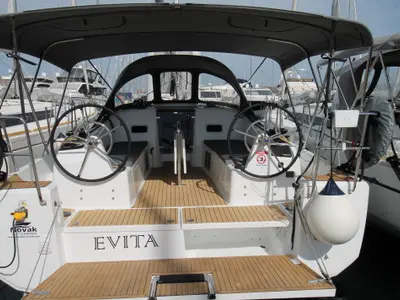Cockpit of Evita, a Jeanneau Sun Odyssey 380 sailboat at Grad Biograd na Moru, Croatia