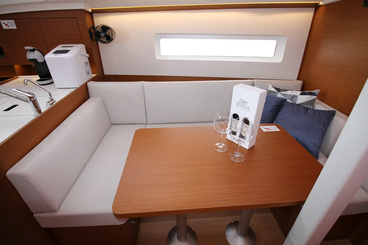 Salon of Evita, a Jeanneau Sun Odyssey 380 sailboat at Grad Biograd na Moru, Croatia