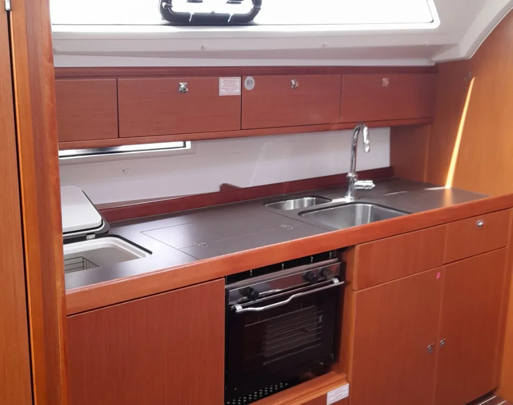 Galley of Optasia, a Bavaria Cruiser 41 sailboat at Municipal Unit of Rhodes, Greece