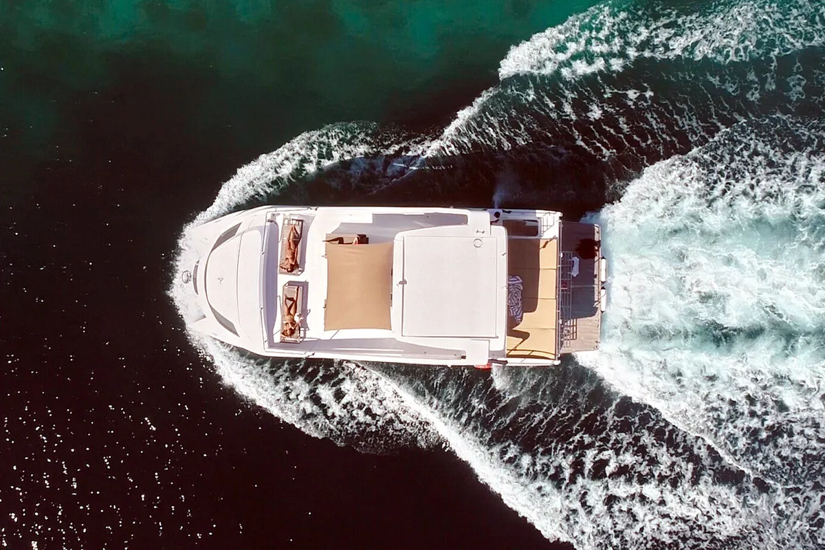 Exterior view of Over Reef, a Gulet Power Catamaran catamaran at Malé, Maldives