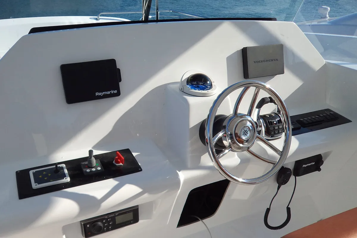 Cockpit of Over Reef, a Gulet Power Catamaran catamaran at Malé, Maldives
