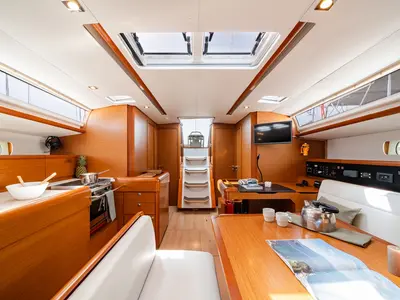 Salon of Kalliroi, a Jeanneau Sun Odyssey 519 sailboat at Municipal Unit of Rhodes, Greece