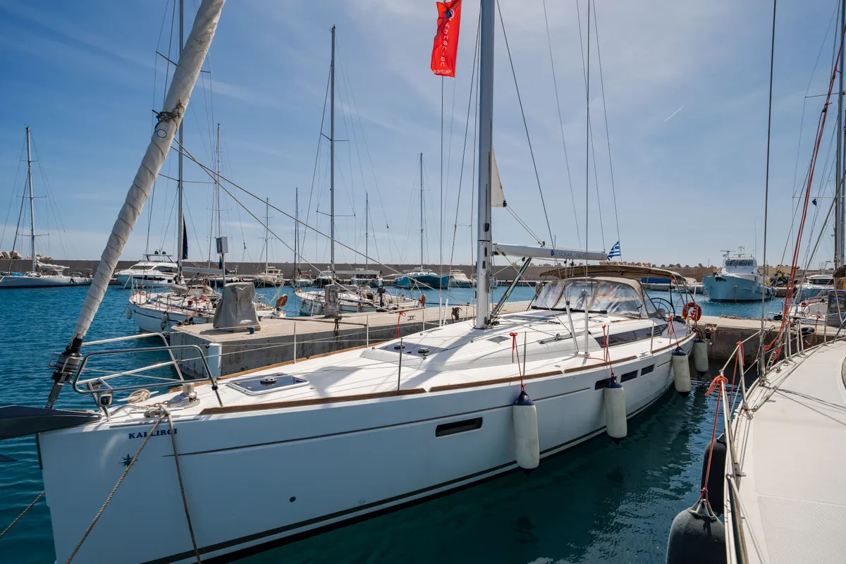 Kalliroi, a Jeanneau Sun Odyssey 519 sailboat at Municipal Unit of Rhodes, Greece