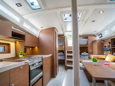 Salon of First Dream, a Beneteau Oceanis 37.1 sailboat at Skradin, Croatia