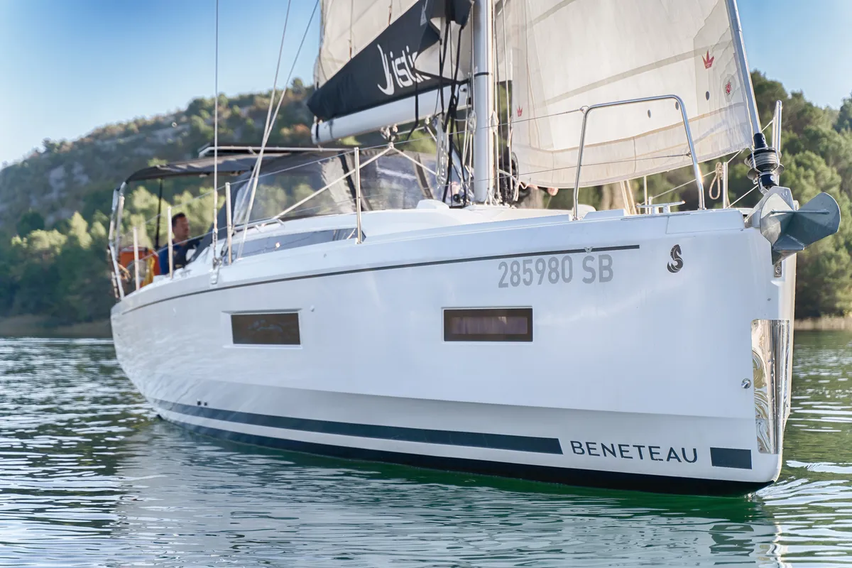 Exterior view of First Dream, a Beneteau Oceanis 37.1 sailboat at Skradin, Croatia