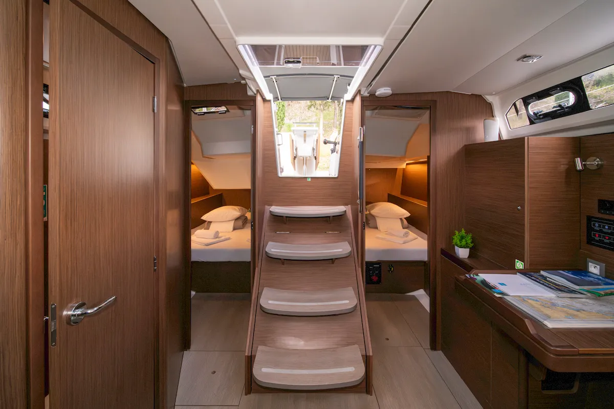 Salon of First Dream, a Beneteau Oceanis 37.1 sailboat at Skradin, Croatia