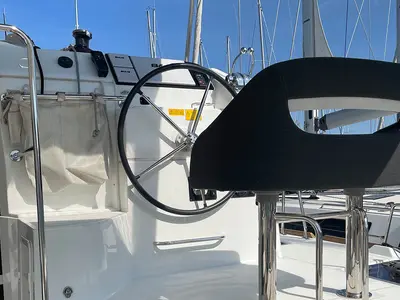 Salon of Amalia II , a Lagoon 40 catamaran at Seget Donji, Croatia