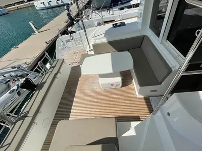 Cockpit of Amalia II , a Lagoon 40 catamaran at Seget Donji, Croatia