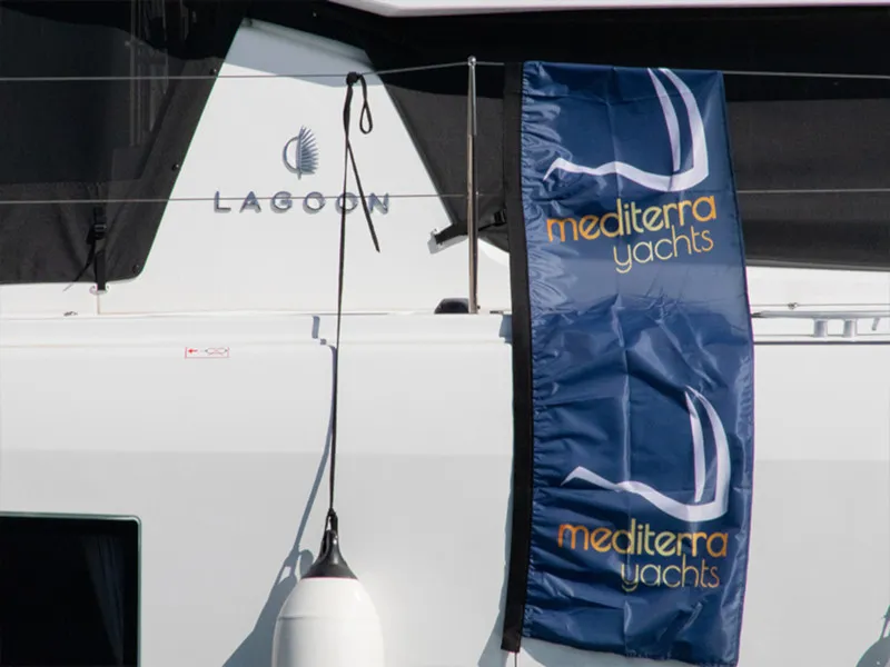 Salon of Dioni, a Lagoon 42 catamaran at Preveza, Greece