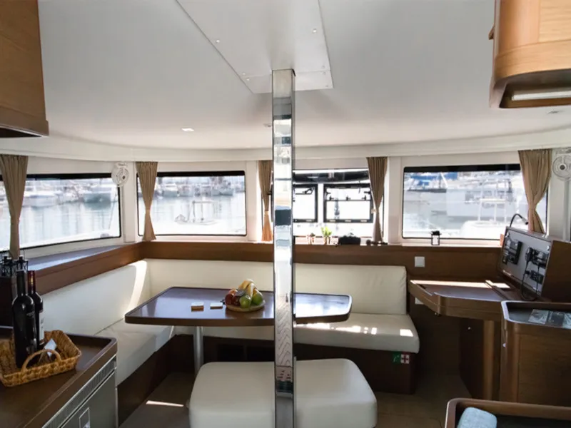 Deck of Dioni, a Lagoon 42 catamaran at Preveza, Greece