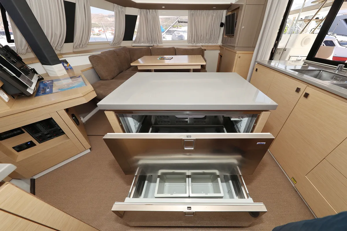 Galley of Feeling Free, a Fountaine Pajot Saba 50 catamaran at Općina Rogoznica, Croatia
