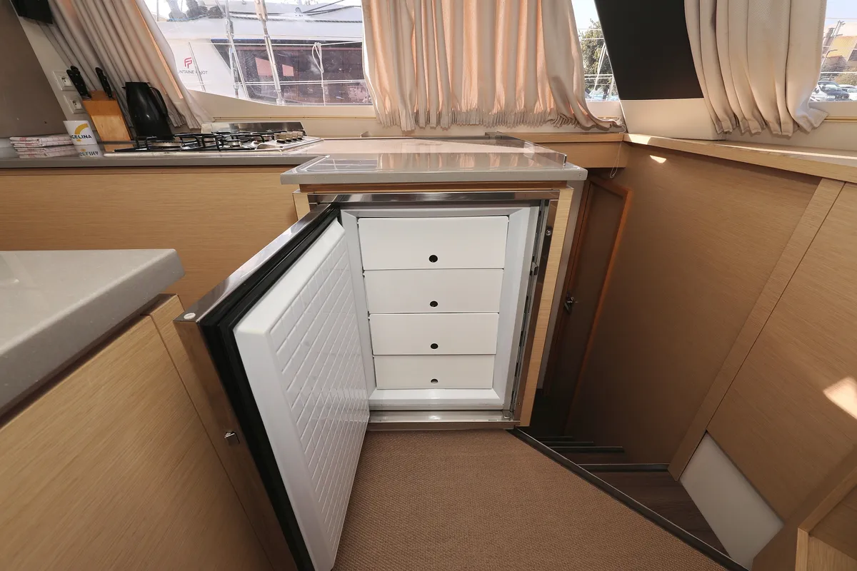 Galley of Feeling Free, a Fountaine Pajot Saba 50 catamaran at Općina Rogoznica, Croatia