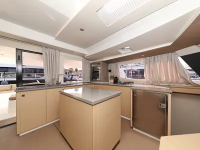 Galley of Feeling Free, a Fountaine Pajot Saba 50 catamaran at Općina Rogoznica, Croatia