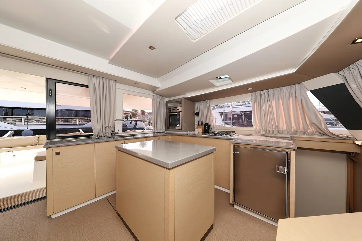 Galley of Feeling Free, a Fountaine Pajot Saba 50 catamaran at Općina Rogoznica, Croatia