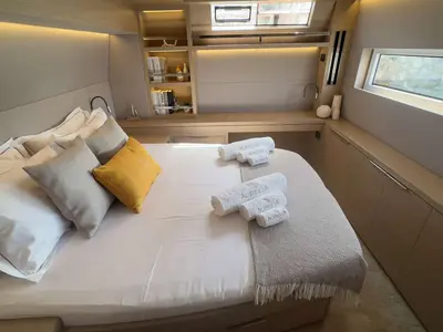 Cabin on Aurelia, a Lagoon 55 catamaran at Athens, Greece
