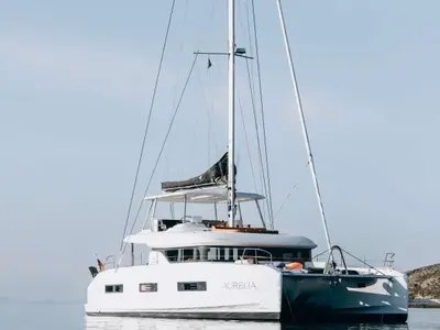 Aurelia, a Lagoon 55 catamaran at Athens, Greece
