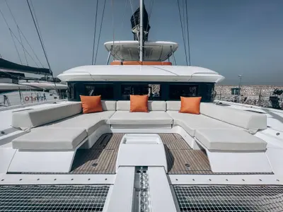 Aurelia, a Lagoon 55 catamaran at Athens, Greece