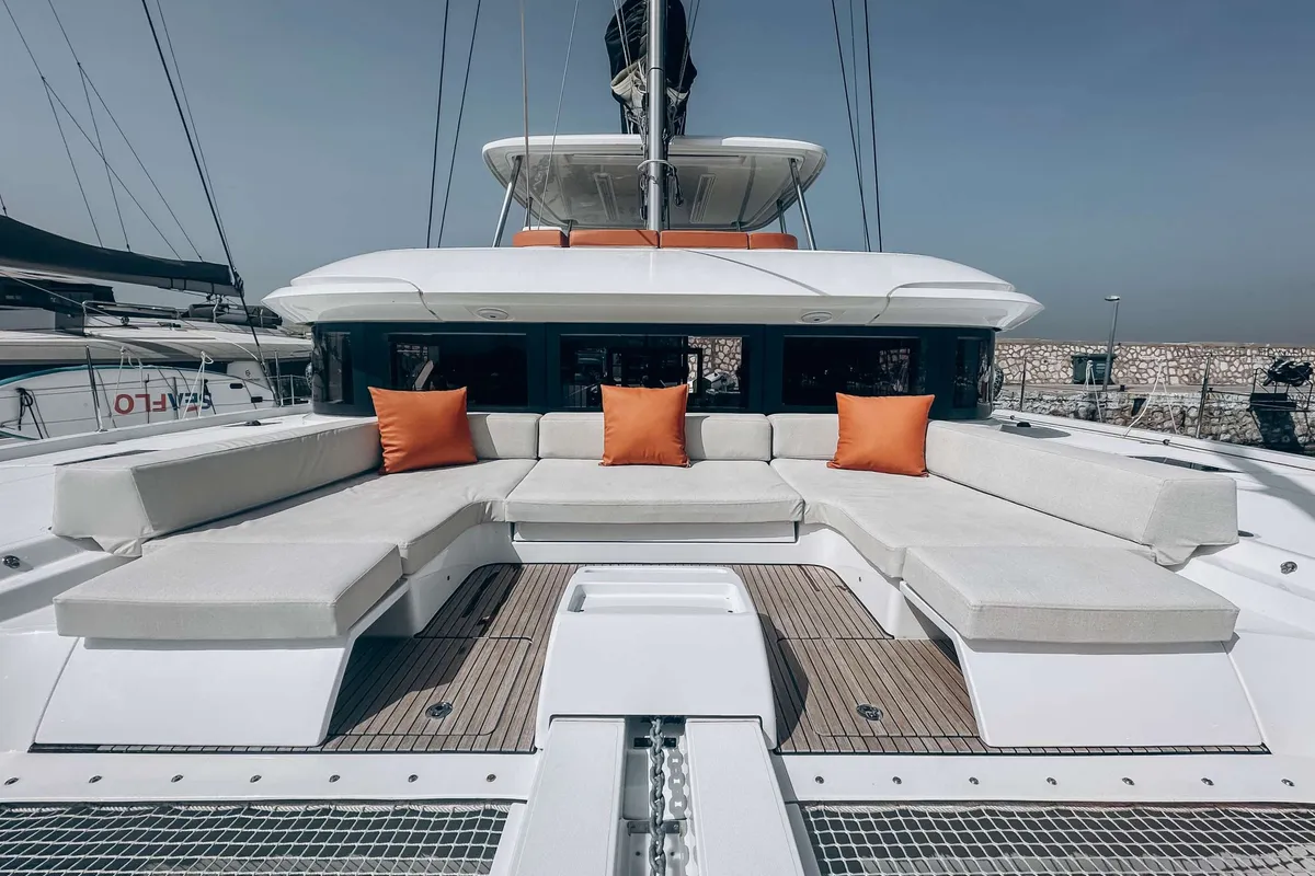 Aurelia, a Lagoon 55 catamaran at Athens, Greece