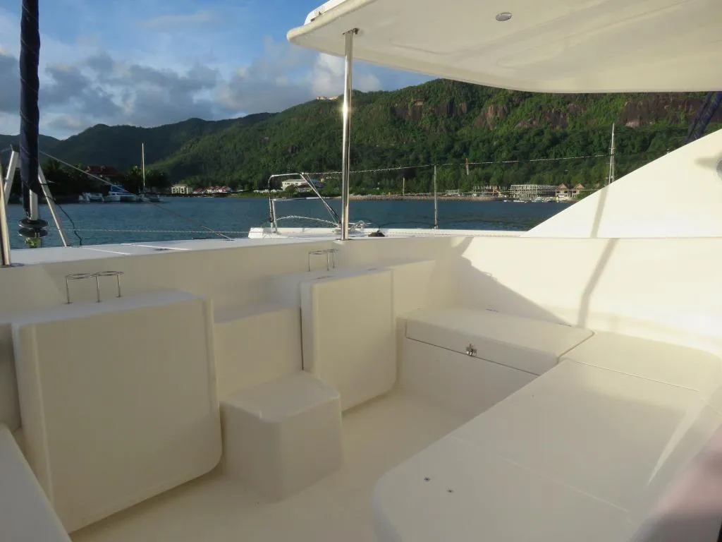 Deck of Premium, a Leopard 48 catamaran at Azam Marina, Tanzania