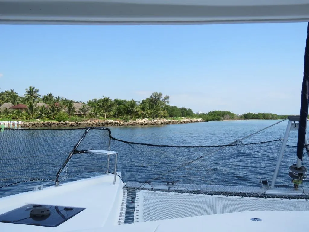 Deck of Premium, a Leopard 48 catamaran at Azam Marina, Tanzania